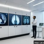 Home 14 전이 학습의 응용 분야 - A high-tech Brazilian medical clinic environment showcasing advanced AI-powered diagnostic tools ana...