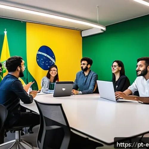Home 13 전이 학습을 위한 커뮤니티와 자료 공유 - A vibrant and modern co-working space in São Paulo, Brazil, filled with diverse professionals active...