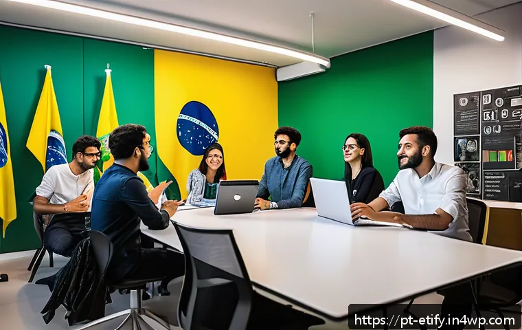전이 학습을 위한 커뮤니티와 자료 공유 - A vibrant and modern co-working space in São Paulo, Brazil, filled with diverse professionals active...